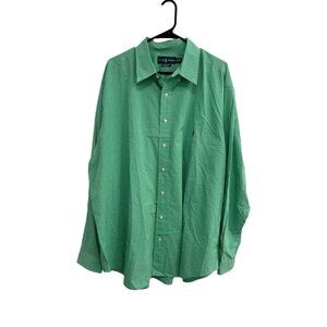 Ralph Lauren Mens Classic Fit Green Gingham Button Down Shirt 2XB